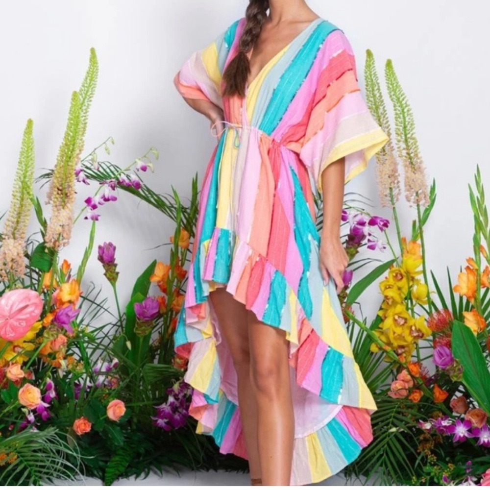 Sundress Deva Multi Stripe Sequin Resort Wear Sum… - image 1